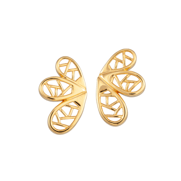 916 Gold Si Dian Jin Designer Series: Glacial Collar Studded Earrings