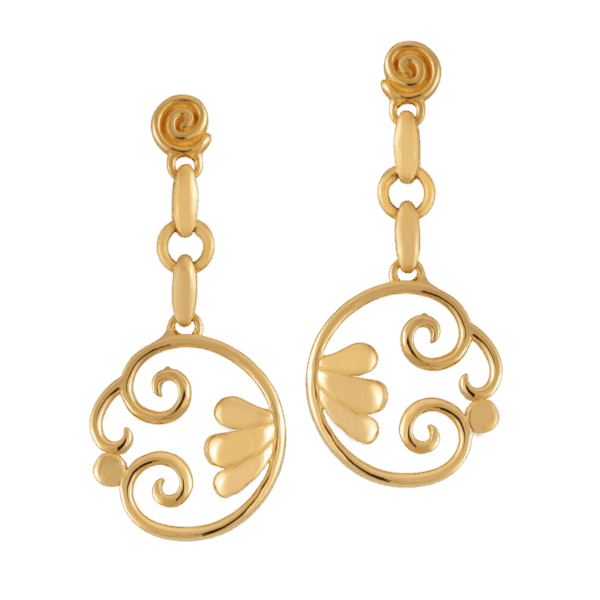 916 Gold Si Dian Jin Designer Series: Insignia Earring (Long)