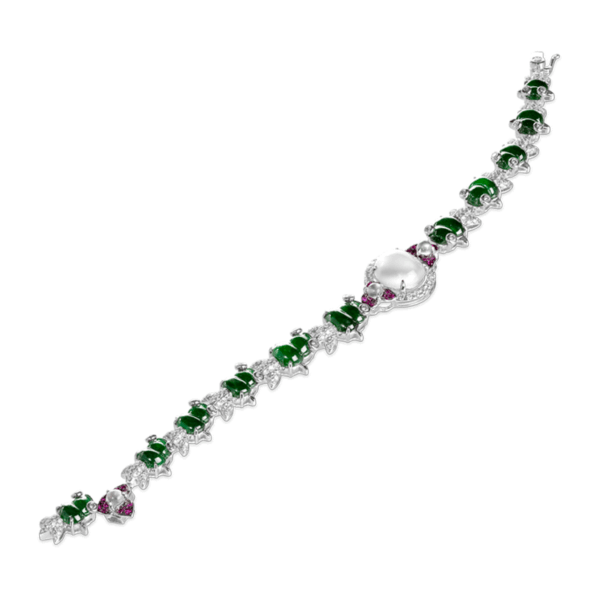 “Reminiscence” Jadeite Ruby Diamond Bracelet