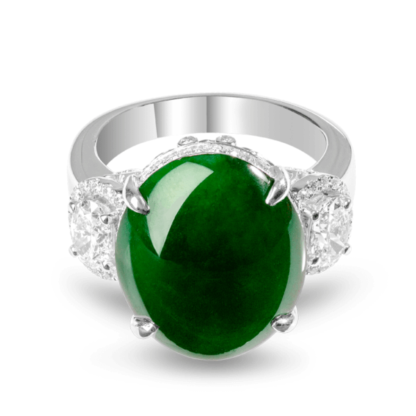 "Propitious Providence" Jadeite Diamond Ring