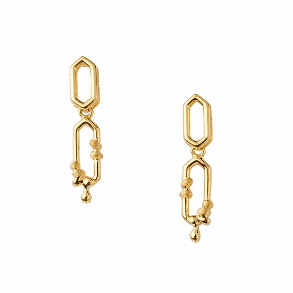 916 Gold Si Dian Jin Designer Series: Le Chéri (Honey) Dangling Earrings