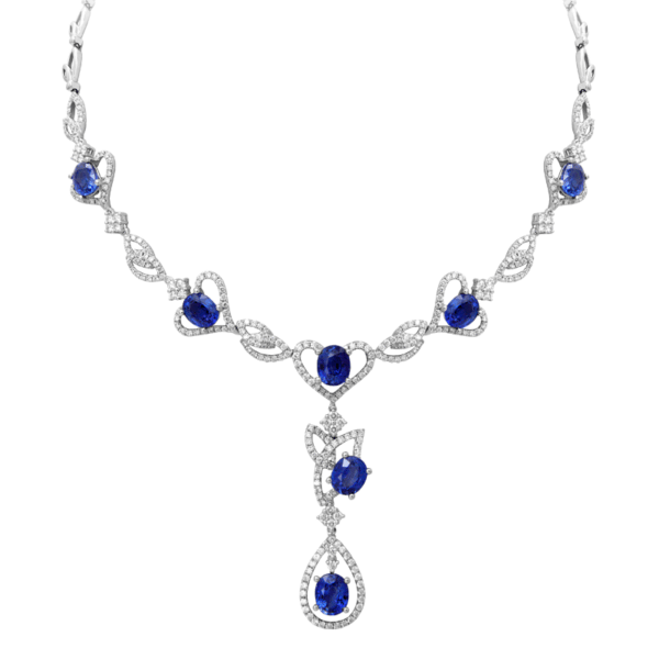 Blue Sapphire Diamond Necklace