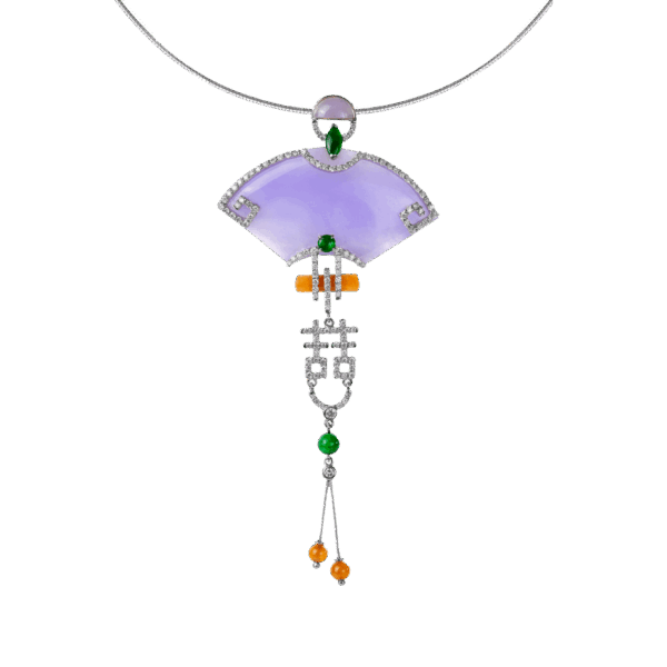 "Lavender Fantasia" Jadeite Diamond Pendant