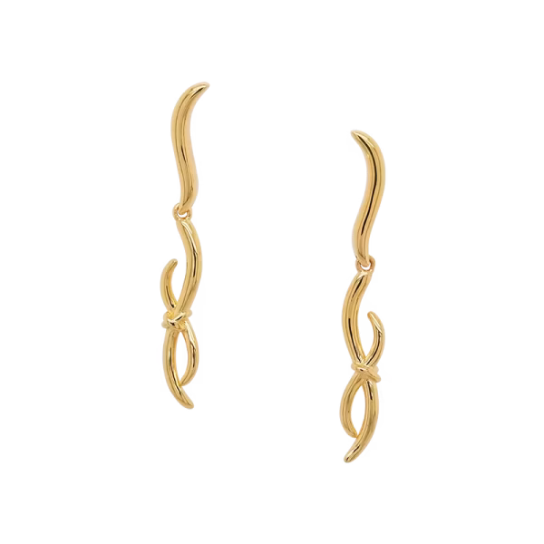 916 Gold Si Dian Jin Designer Series: Donum Amoris Studded Dangling Earrings